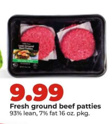 Fresh ground beef patties