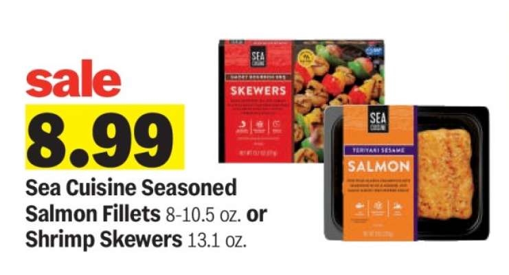 Sea Cuisine Seasoned Salmon Fillets or Shrimp Skewers