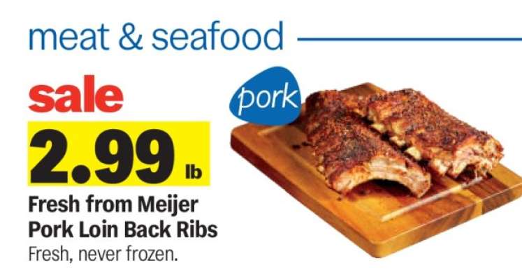 Fresh from Meijer Pork Loin Back Ribs