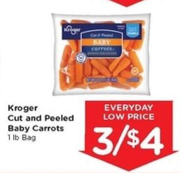 Kroger Cut and Peeled Baby Carrots