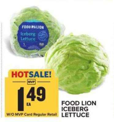 FOOD LION ICEBERG LETTUCE