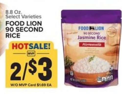FOOD LION 90 SECOND RICE