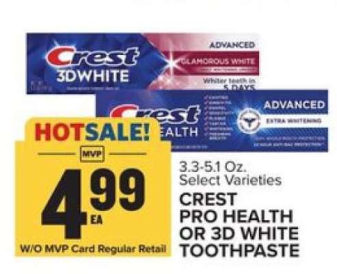 Crest Pro-Health or 3D White Toothpaste