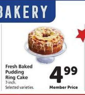Fresh Baked Pudding Ring Cake