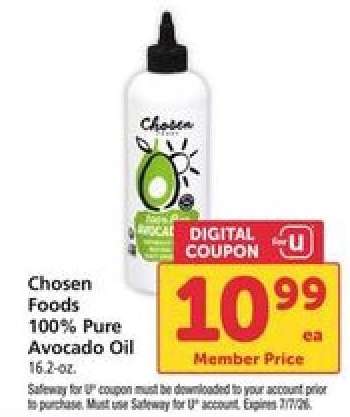 CHOSEN FOODS 100% PURE AVOCADO OIL
