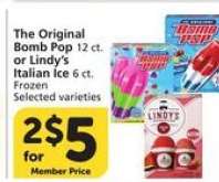 The Original Bomb Pop or Lindy's Italian Ice