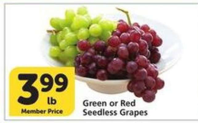 Green or Red Seedless Grapes
