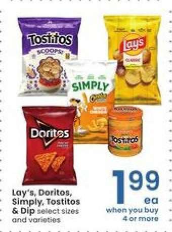 Lay's, Doritos, Simply, Tostitos & Dip