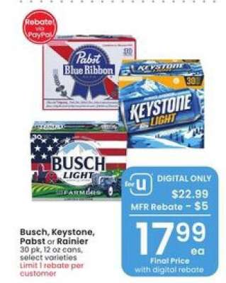 Busch, Keystone, Pabst or Rainier