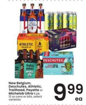 New Belgium, Deschutes, Athletic, Trailhead, Payette or Michelob Ultra