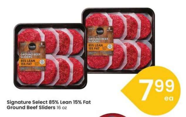 Signature Select 85% Lean 15% Fat Ground Beef Sliders