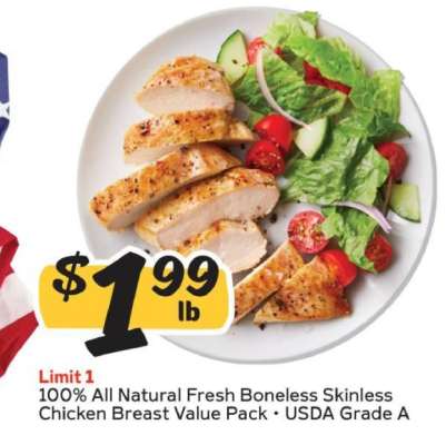 100% All Natural Fresh Boneless Skinless Chicken Breast Value Pack