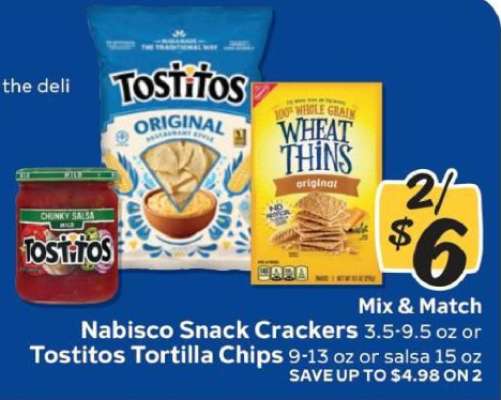 Nabisco Snack Crackers or Tostitos Tortilla Chips