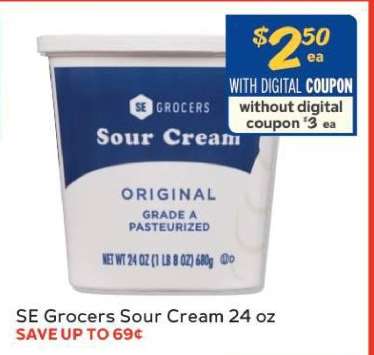 SE Grocers Sour Cream 24 oz