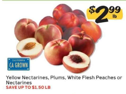 Yellow Nectarines, Plums, White Flesh Peaches or Nectarines