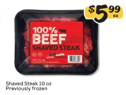 100% Beef Shaved Steak