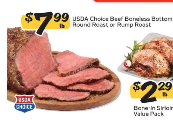USDA Choice Beef Boneless Bottom Round Roast or Rump Roast