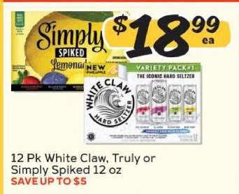 12 Pk White Claw, Truly or Simply Spiked