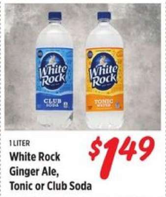 White Rock Ginger Ale, Tonic or Club Soda