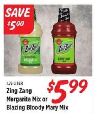 Zing Zang Margarita Mix or Blazing Bloody Mary Mix