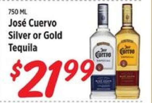 José Cuervo Silver or Gold Tequila