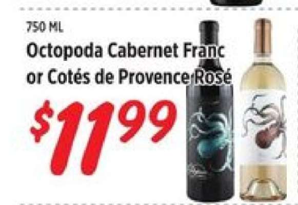 Octopoda Cabernet Franc or Cotés de Provence Rosé