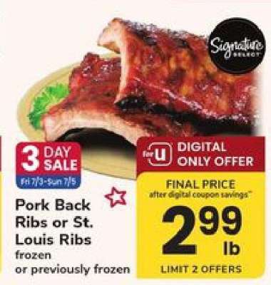 Pork Back Ribs or St Louis Ribs