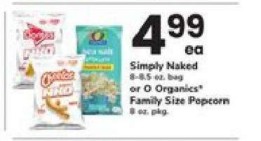 Simply Naked or O Organics Family Size Popcorn