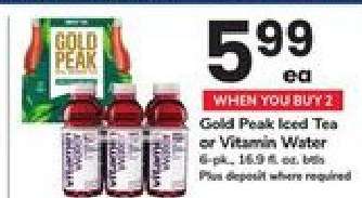 Gold Peak Iced Tea or Vitamin Water