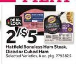 Hatfield Boneless Ham Steak, Diced or Cubed Ham