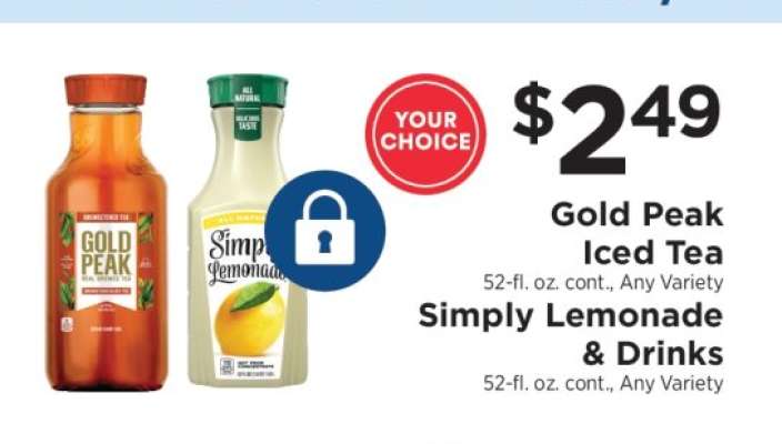 Gold Peak Iced Tea & Simply Lemonade & Drinks