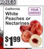California White Peaches or Nectarines