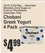 Chobani Greek Yogurt 4 Pack
