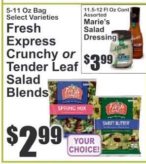 Fresh Express Crunchy or Tender Leaf Salad Blends