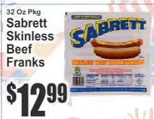 Sabrett Skinless Beef Franks