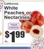 California White Peaches or Nectarines