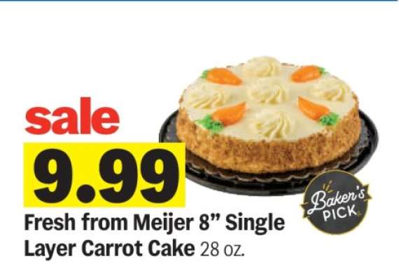 Fresh from Meijer 8” Single Layer Carrot Cake
