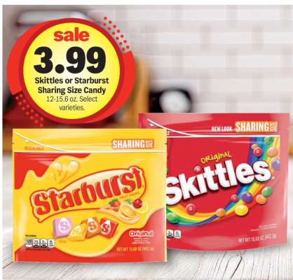 Skittles or Starburst Sharing Size Candy