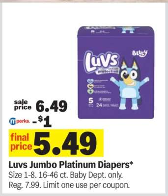 Luvs Jumbo Platinum Diapers