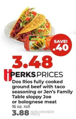 Dos Rios fully cooked ground beef