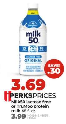 Milk50 lactose free or TruMoo protein milk