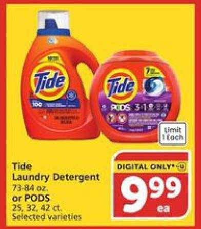 Tide laundry detergent or pods
