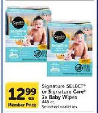 Signature SELECT or Signature Care 7x Baby Wipes