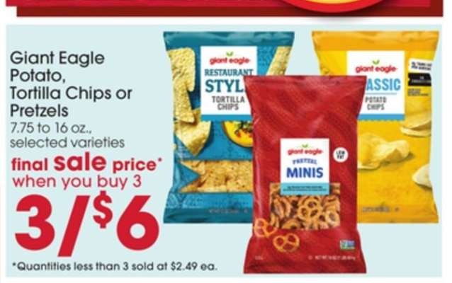 Giant Eagle Potato, Tortilla Chips or Pretzels