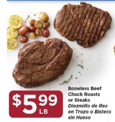 Boneless Beef Chuck Roasts or Steaks