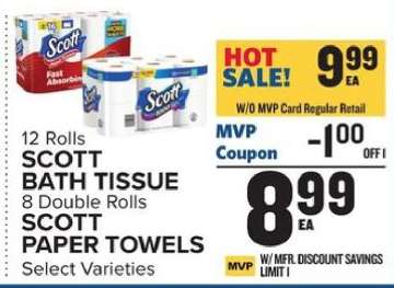 SCOTT BATH TISSUE / SCOTT PAPER TOWELS