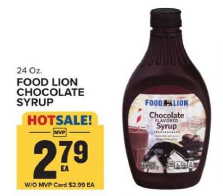 FOOD LION CHOCOLATE SYRUP