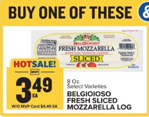 BELGIOIOSO FRESH SLICED MOZZARELLA LOG