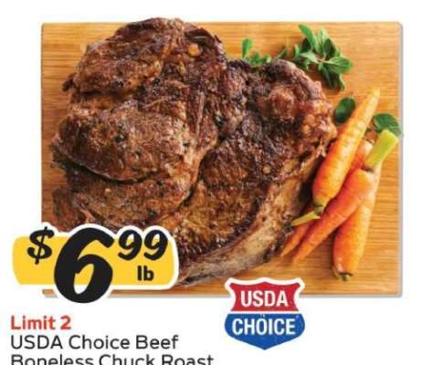 USDA Choice Beef Boneless Chuck Roast