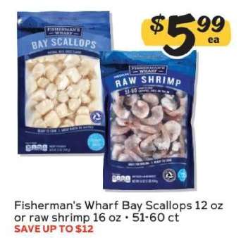 Fisherman's Wharf Bay Scallops or Raw Shrimp